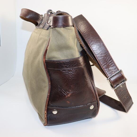 Palmer Trading Co. Leather & Canvas Messenger Bag Satchel USA - Picture 4 of 9